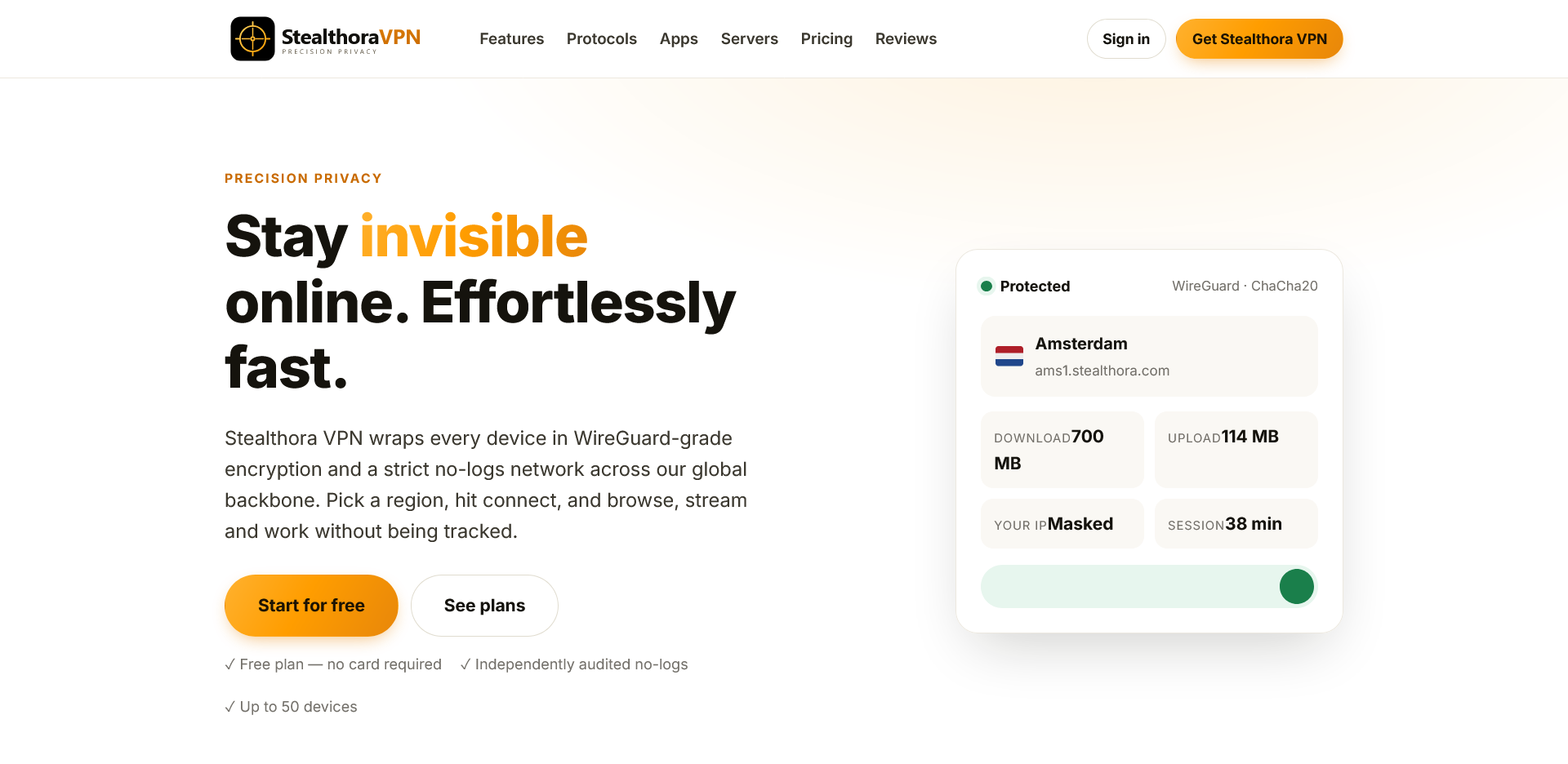 Stealthora VPN — privacy-first VPN